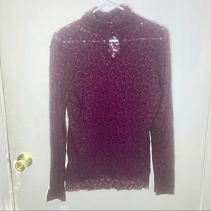 Apt 9 maroon lace top size XL NWT